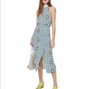 TopShop Geo Tie Neck Halter Midi